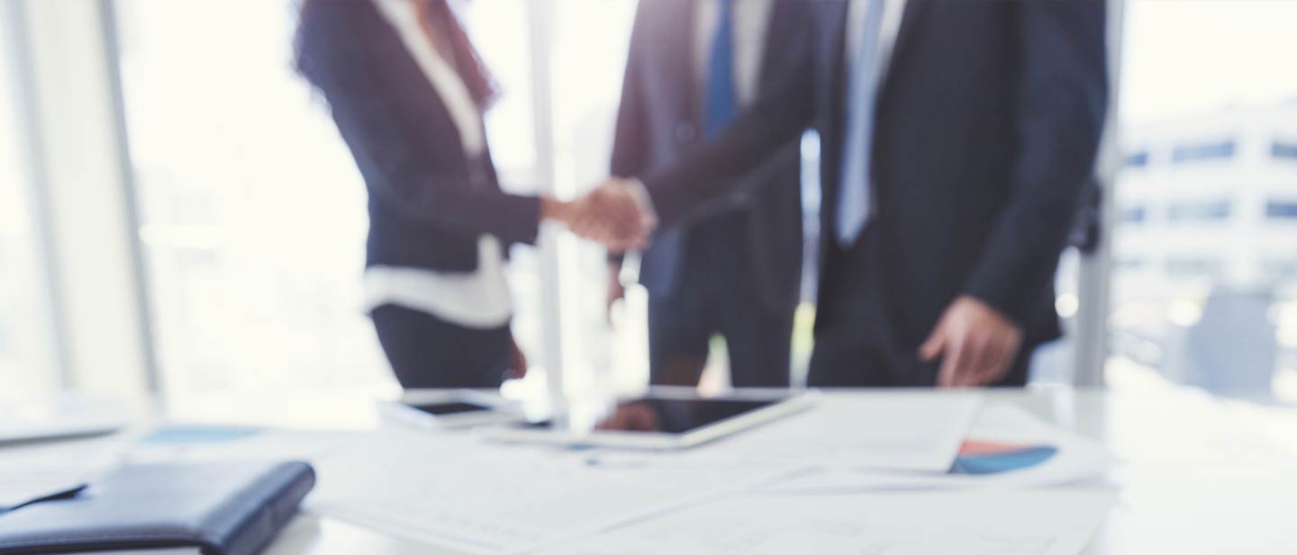 Professional people meeting standing up